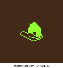 house, hand, icon