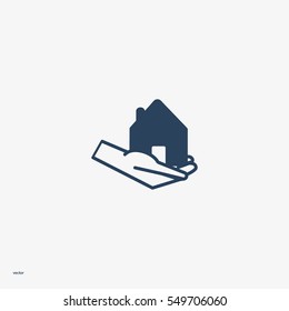 house, hand, icon