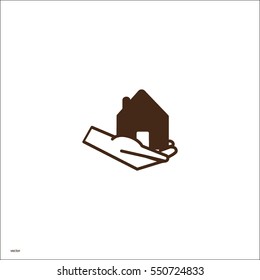 house, hand, icon