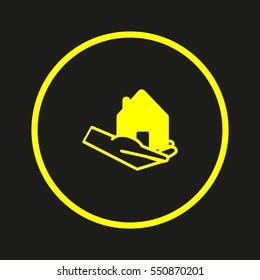 house, hand, icon