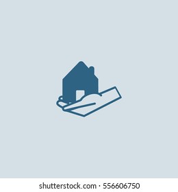 house, hand, icon