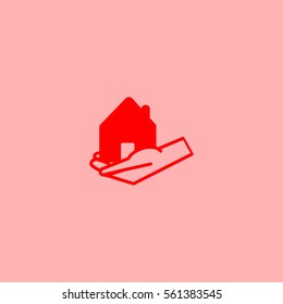 house, hand, icon