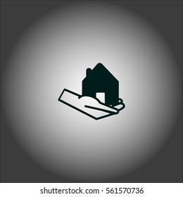house, hand, icon