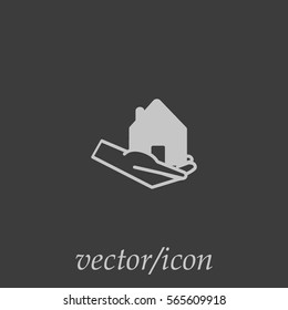 house, hand, icon