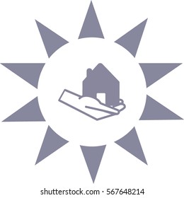 house, hand, icon