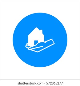 house, hand, icon