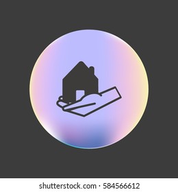 house, hand, icon