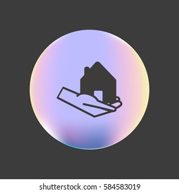house, hand, icon