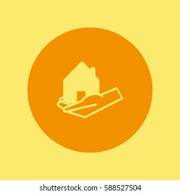 house, hand, icon