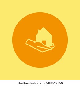 house, hand, icon