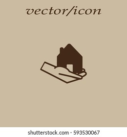 house, hand, icon