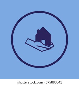 house, hand, icon