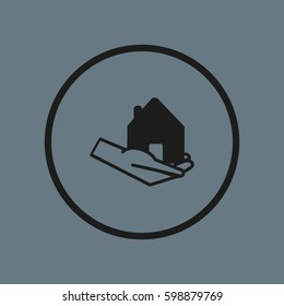 house, hand, icon
