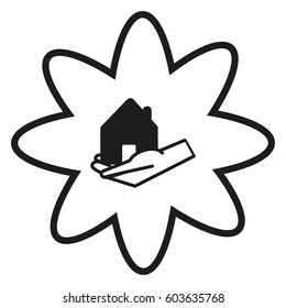 house, hand, icon