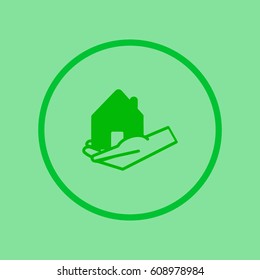 house, hand, icon