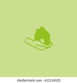 house, hand, icon