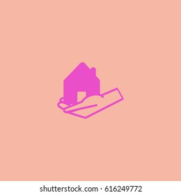 house, hand, icon