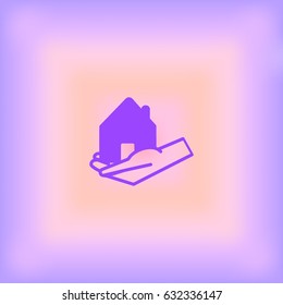 house, hand, icon
