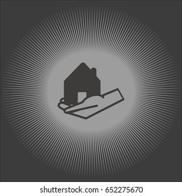 house, hand, icon