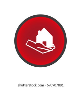 house, hand, icon
