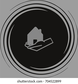 house, hand, icon