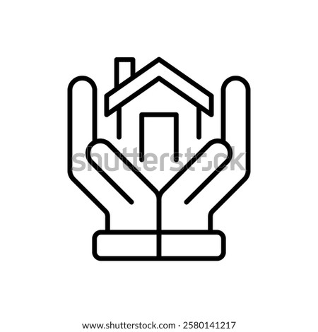 House with hand icon set. Property for Sale. Real estate logo. Dream home icons. Vector illustration