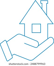 house in a hand icon vector illustration, care icon, family icon, home loan, property icon