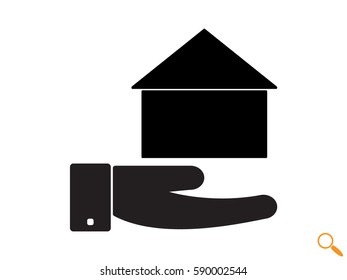 house in hand, icon, vector illustration eps10