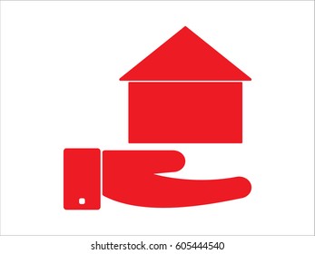 house in hand, icon, vector illustration eps10