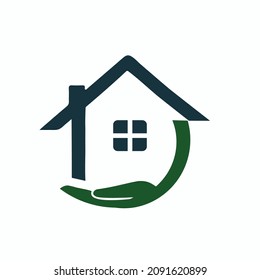 House in hand logo or icon
