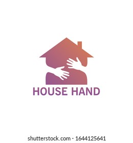 Diseño de plantillas de logotipo de mano de casa