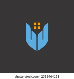 house hand logo vector image