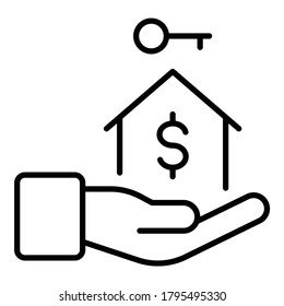 House In Hand Rent Flat Icon Isolated On White Background