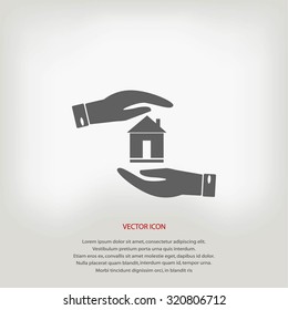 House in hand vector