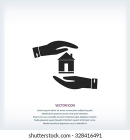 House in hand vector