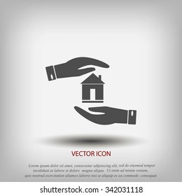 House in hand vector