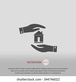 House in hand vector