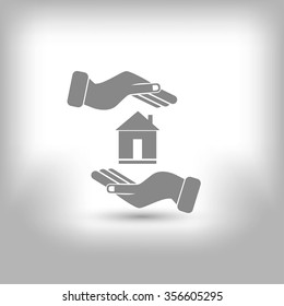 House in hand vector