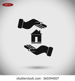 House in hand vector