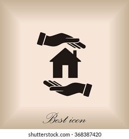 House in hand vector
