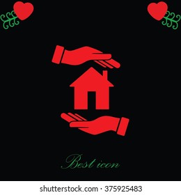 House in hand vector