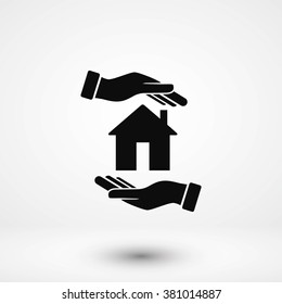 House in hand vector