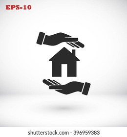 House in hand vector