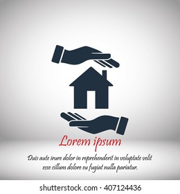 House in hand vector