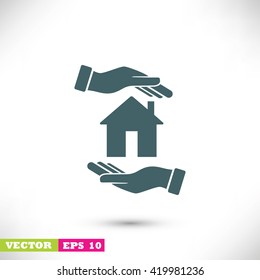 House in hand vector