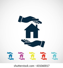 House in hand vector