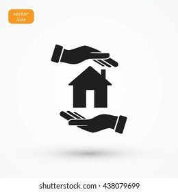 House in hand vector