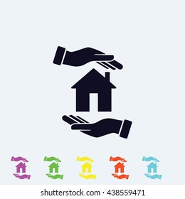 House in hand vector
