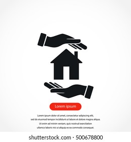 House in hand vector, flat design best vector icon
