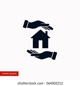 House in hand vector, flat design best vector icon